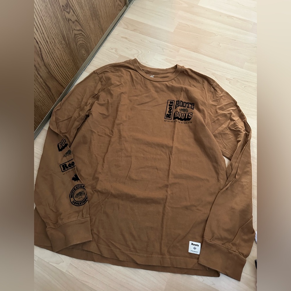 Roots Men's Tan Long Sleeve Tee